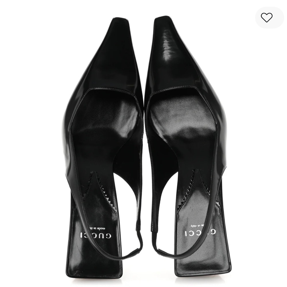 Gucci Women's Black Pointed Toe Slingback Sandal